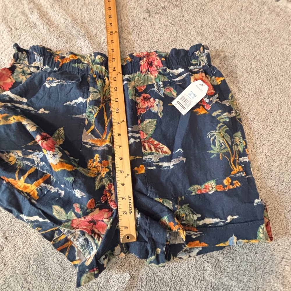 Time Tru Women Shorts XL 100% Linen Tropical Pockets Beachy Boho Hawaiian 18974 - Picture 5 of 10